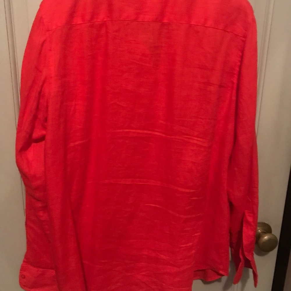 Ralph Lauren orange linen shirt size large no tags never worn - Picture 3 of 3